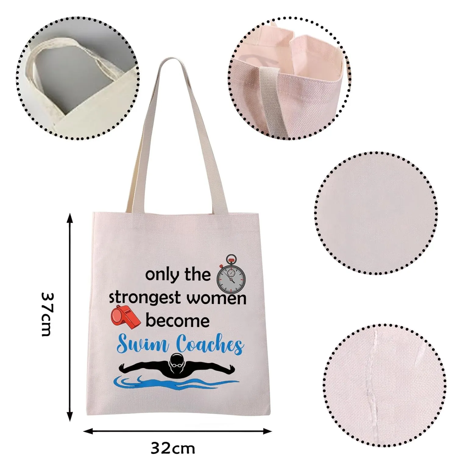 VAMSII Swim Coach Tote Bag - Women's Swim Coach Appreciation Gift (WT-Coaches tote)