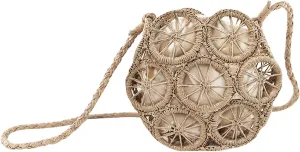 Van Caro Handwoven Cotton Straw Shoulder Bag Crochet Tassel Beach Bohemian Purse for Women