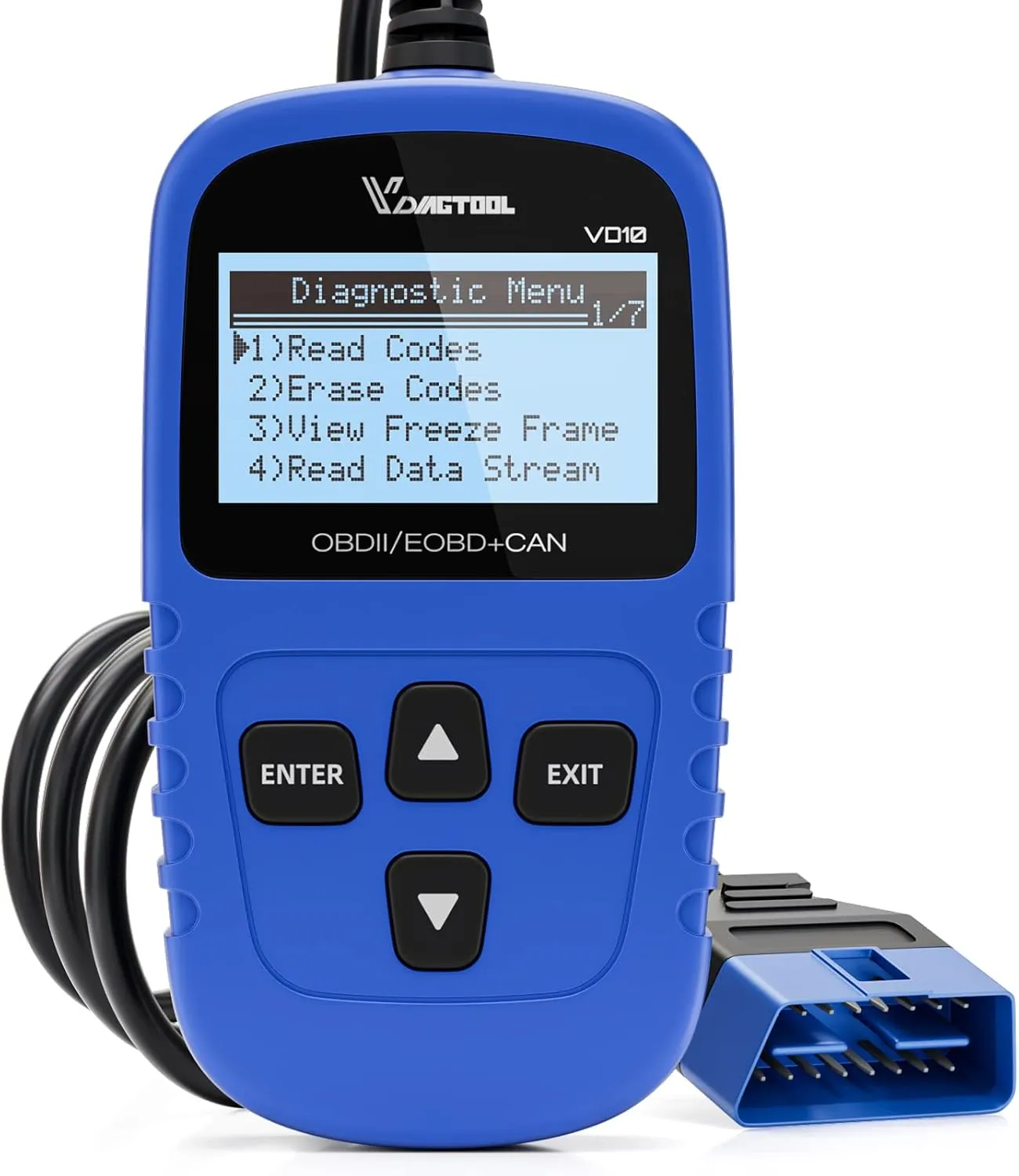 VDIAGTOOL VD10 OBD2 Scanner Code Reader Car Diagnostic Tool Engine Fault Code Reader for Turn Off CEL with Live Data/Freeze Frame/I/M Readiness for All OBDII Protocol Cars, fixd car Diagnostic Tool