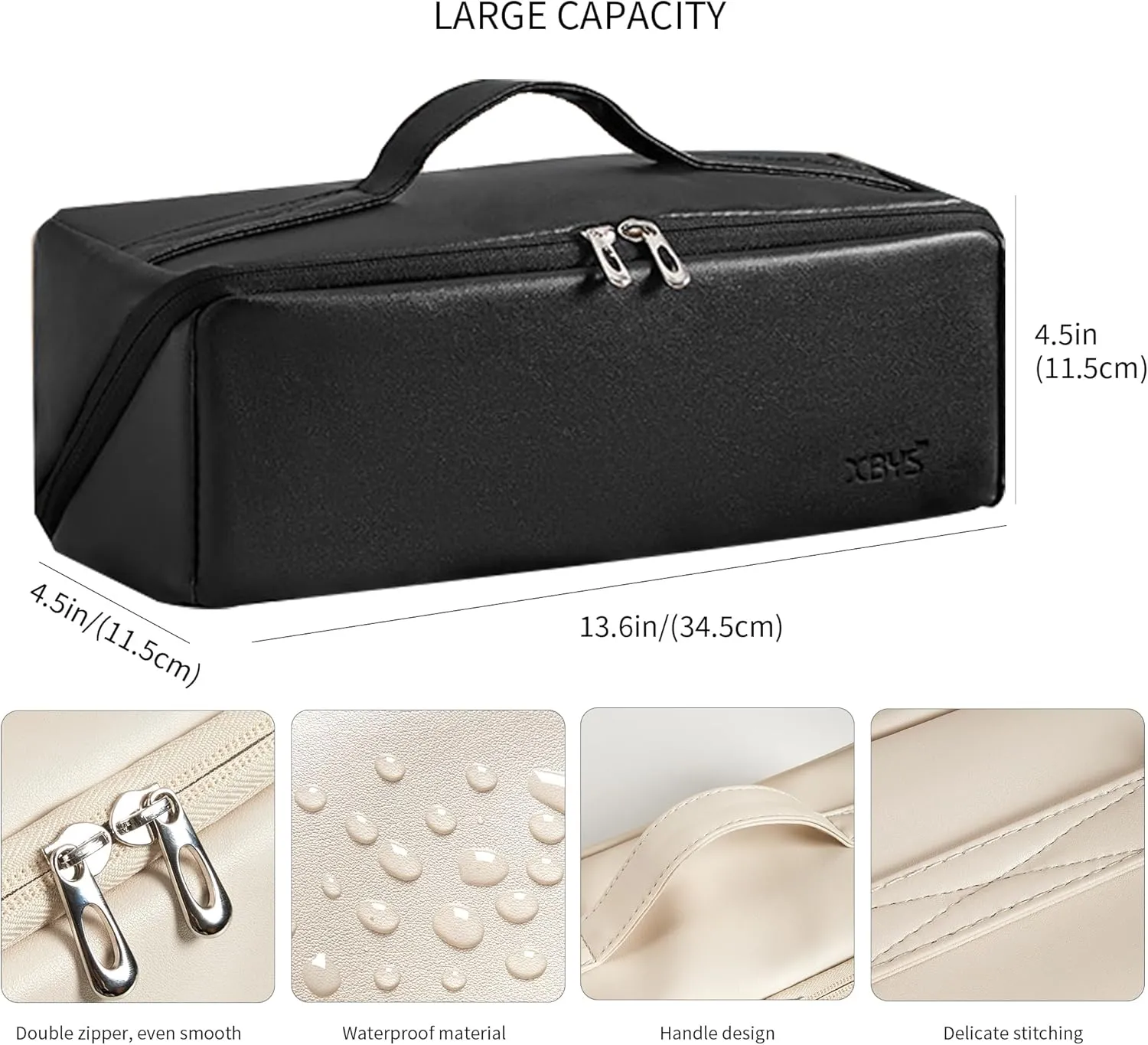 Veki Travel Storage Case for Dyson Airwrap Styler, Large Opening Travel Storage Bag Compatible for Shark Flexstyle Air Styling & Drying System, Portable Carrying Organizer for Hair Curler (Deep Black)