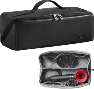 Veki Travel Storage Case for Dyson Airwrap Styler, Large Opening Travel Storage Bag Compatible for Shark Flexstyle Air Styling & Drying System, Portable Carrying Organizer for Hair Curler (Deep Black)