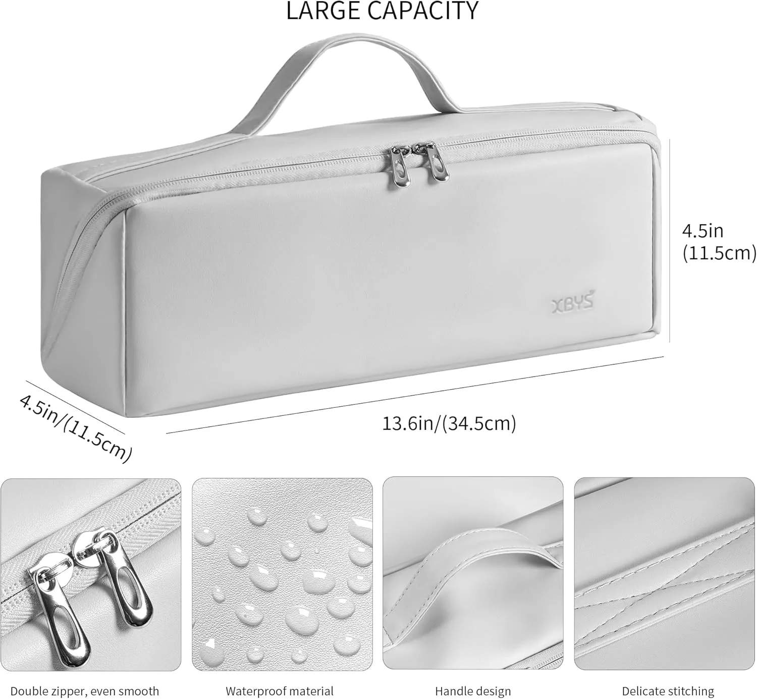 Veki Travel Storage Case for Dyson Airwrap Styler, Large Opening Travel Storage Bag Compatible for Shark Flexstyle Air Styling & Drying System, Portable Carrying Organizer for Hair Curler (Grey)