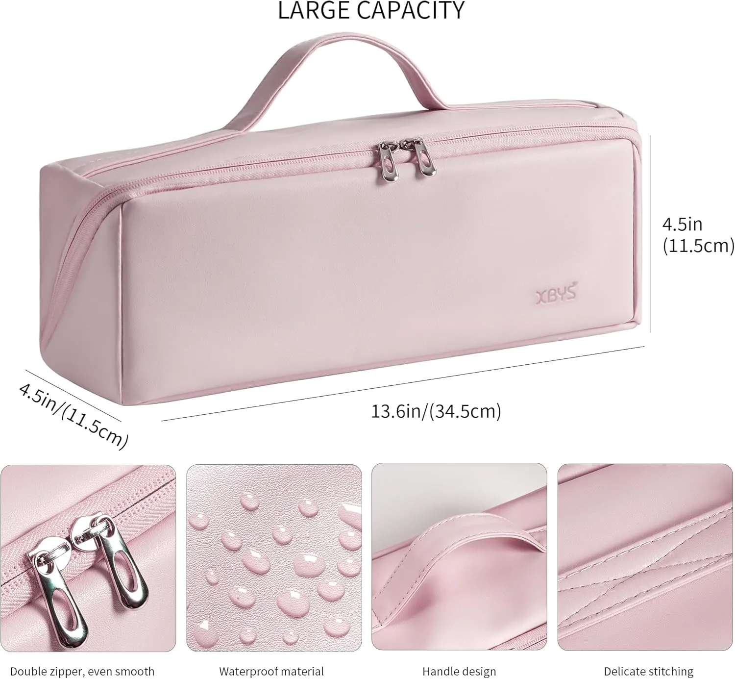 Veki Travel Storage Case for Dyson Airwrap Styler, Large Opening Travel Storage Bag Compatible for Shark Flexstyle Air Styling & Drying System, Portable Carrying Organizer for Hair Curler (Pink)