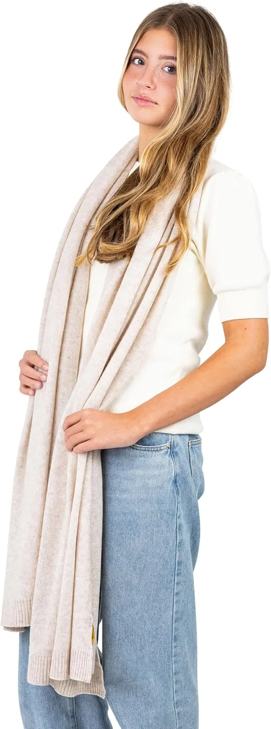 Velanio Cashmere Luxury Knitted Wrap Travel Shawl Scarf, Pashmina Stole, All-Season Scarf for Women Cashmere Wool Blend