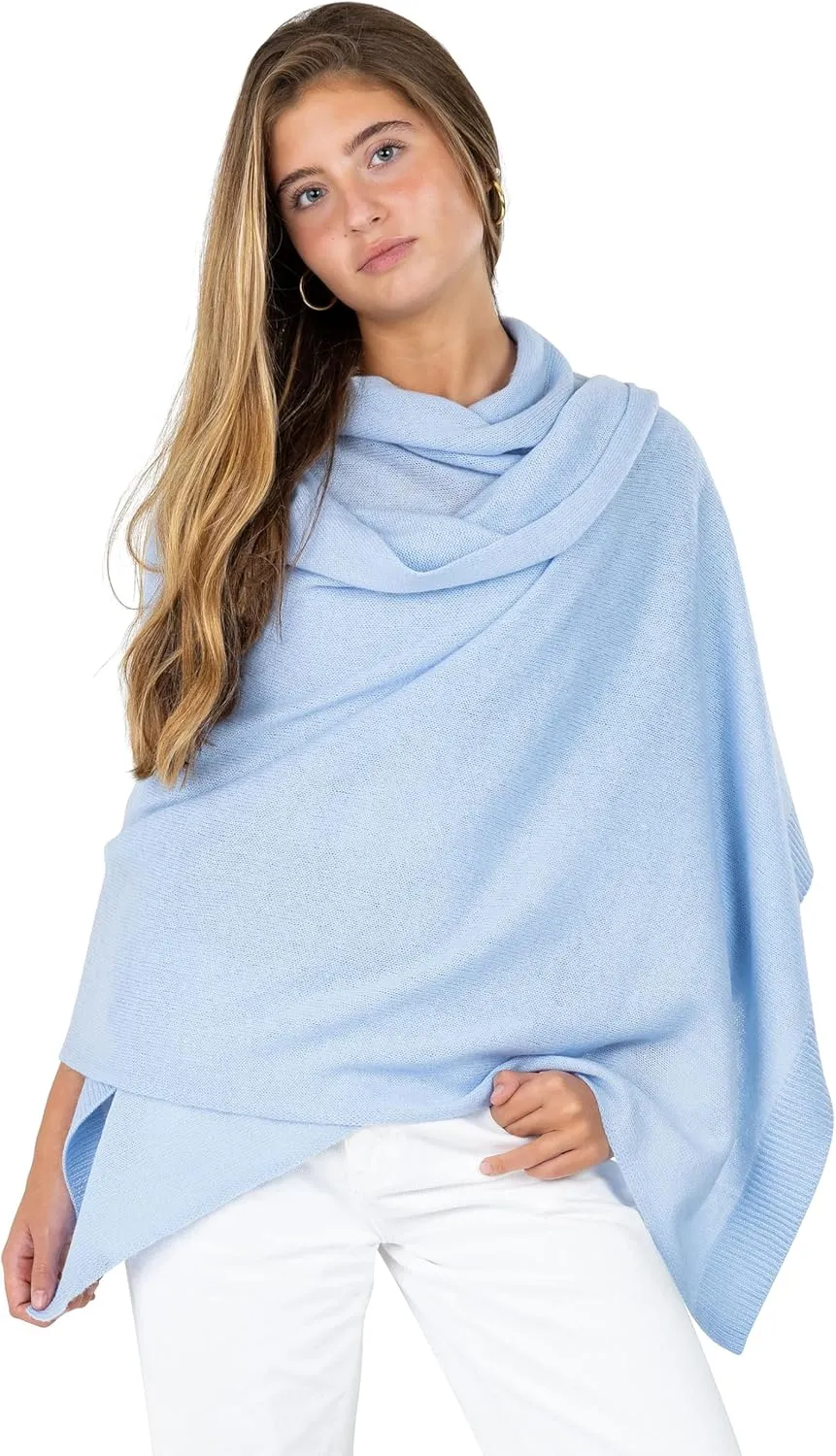 Velanio Cashmere Luxury Knitted Wrap Travel Shawl Scarf, Pashmina Stole, All-Season Scarf for Women Cashmere Wool Blend