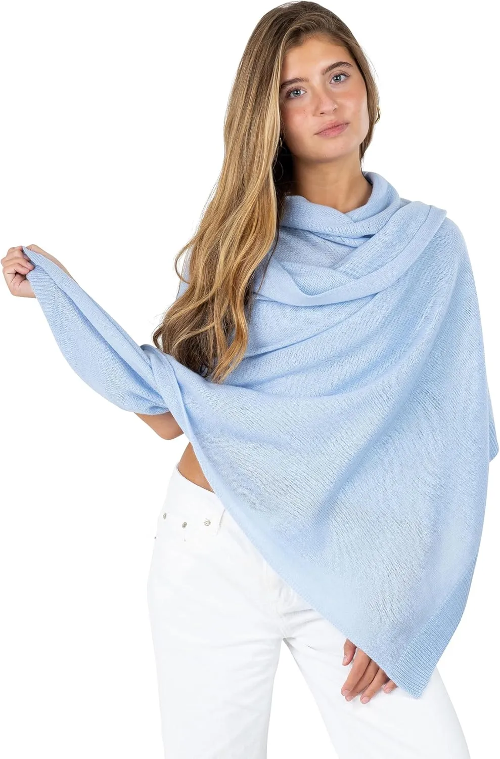 Velanio Cashmere Luxury Knitted Wrap Travel Shawl Scarf, Pashmina Stole, All-Season Scarf for Women Cashmere Wool Blend