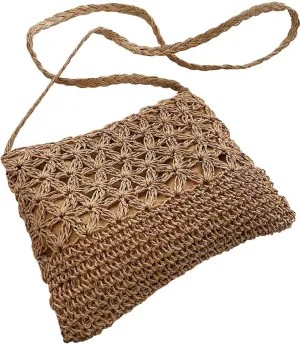 Verdusa Women Straw Crossbody Purse Casual Summer Bags Woven Shoulder Bag