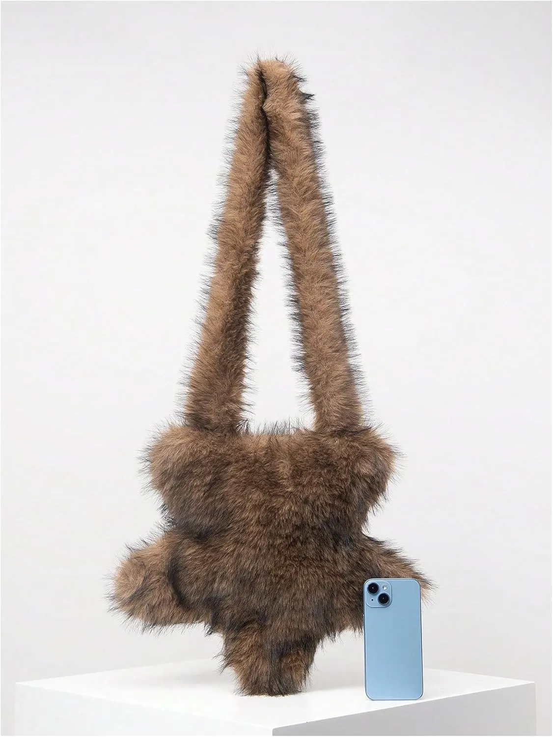 Verdusa Women's Fuzzy Crossbody Tote Bags Furry Shoulder Bag Purse Handbag