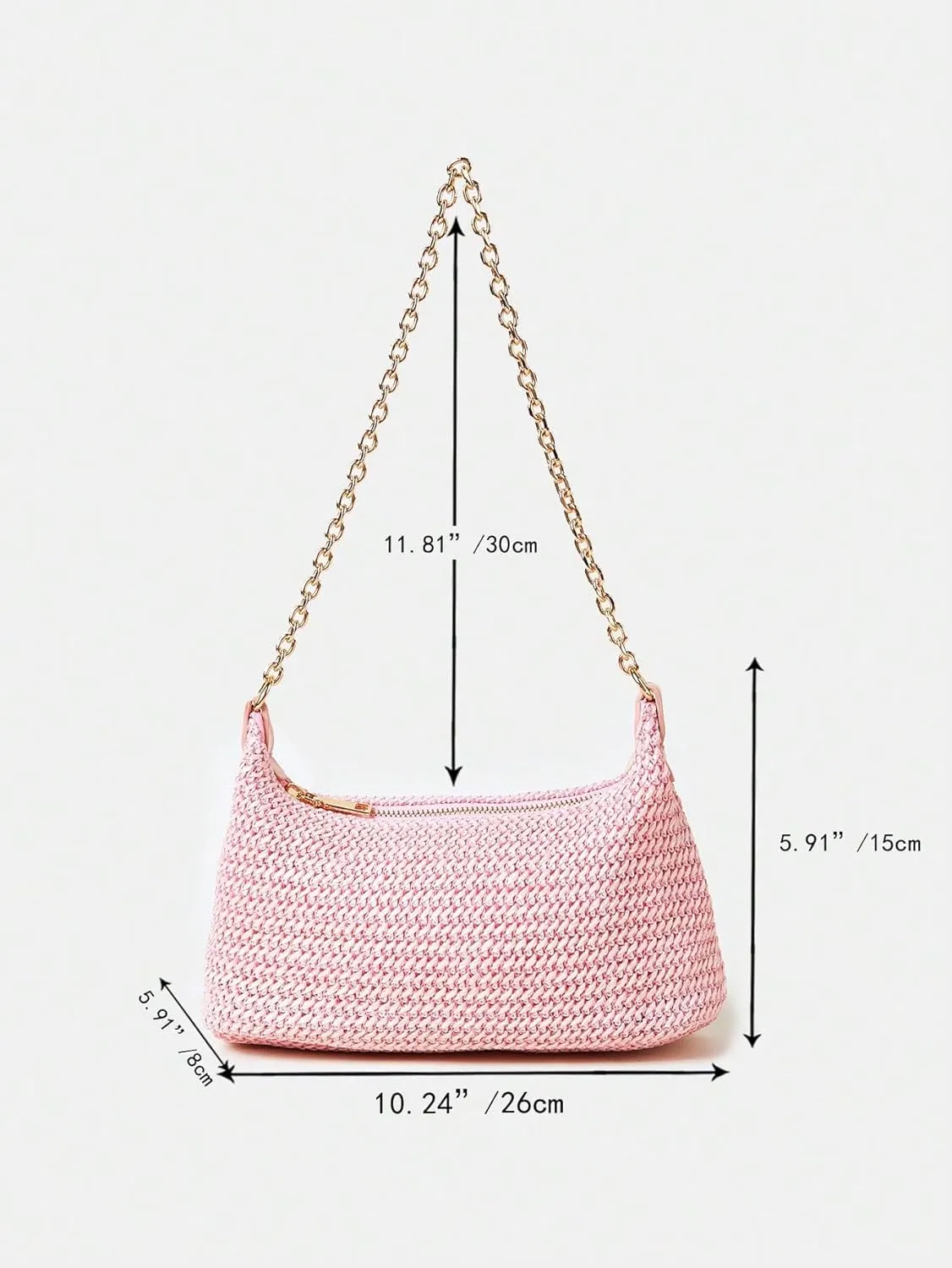 Verdusa Women's Straw Woven Shoulder Bag Tote Handbag Summer Beach Purse