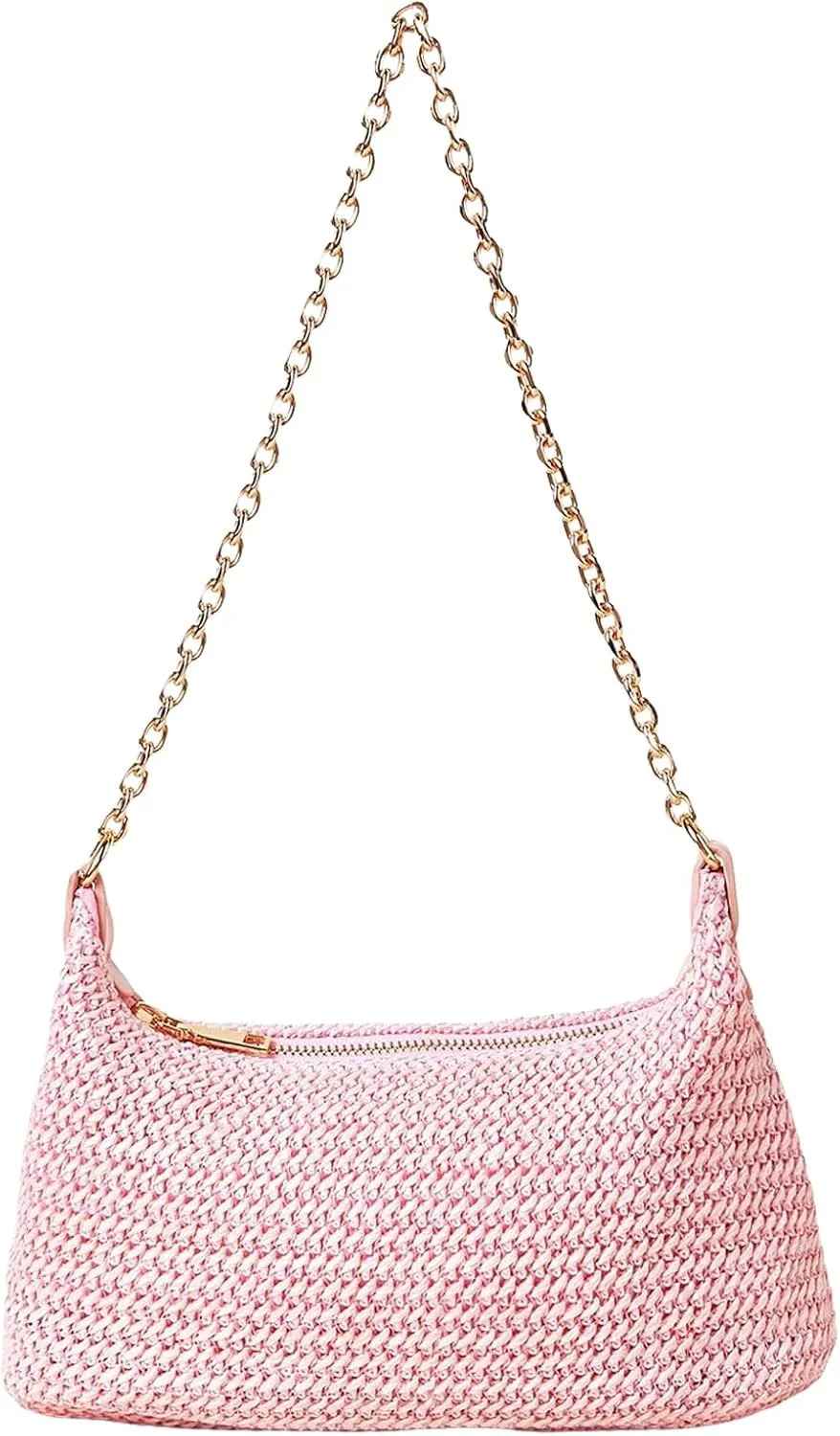 Verdusa Women's Straw Woven Shoulder Bag Tote Handbag Summer Beach Purse