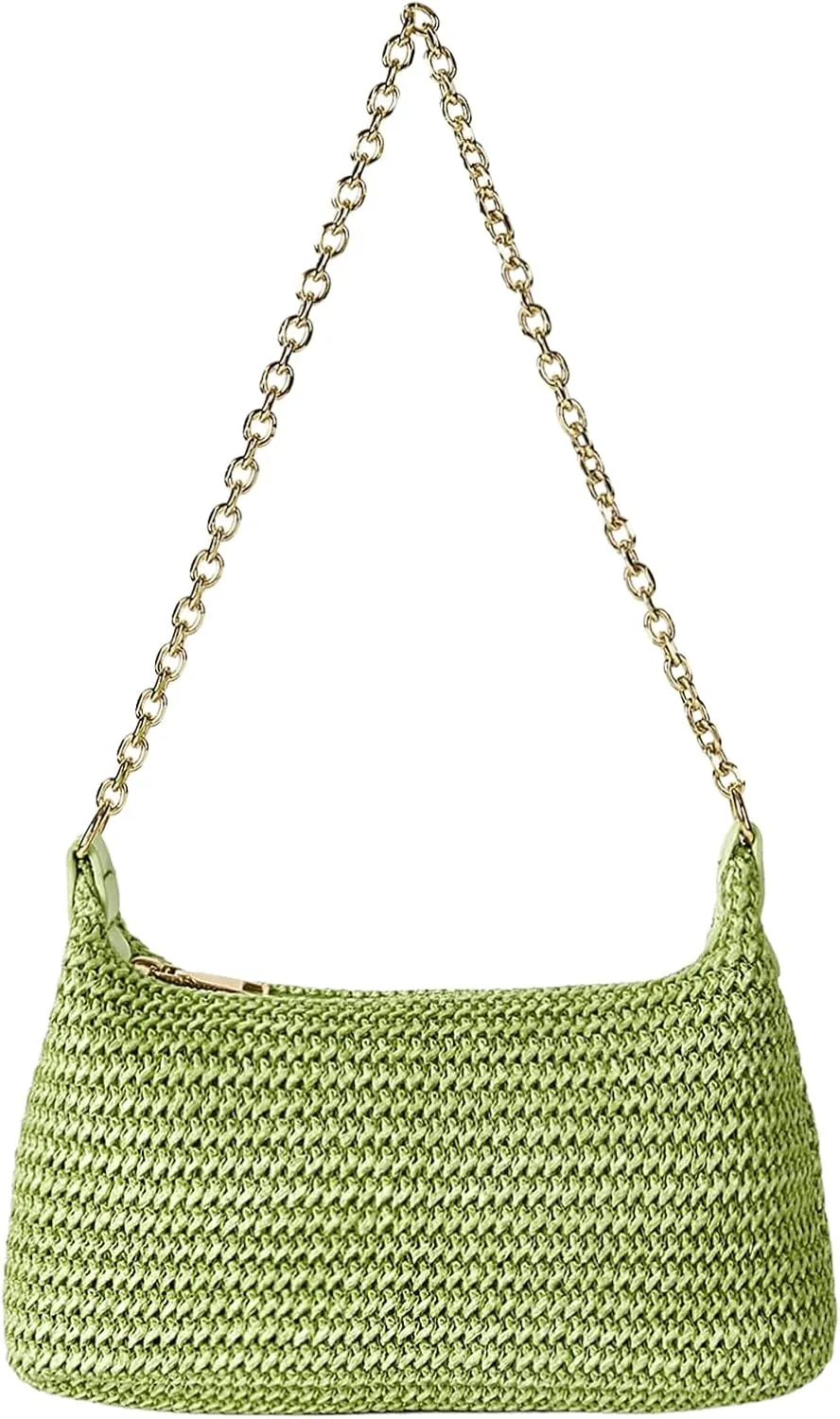 Verdusa Women's Straw Woven Shoulder Bag Tote Handbag Summer Beach Purse