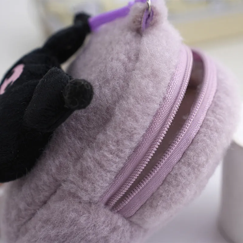 Versatile Cartoon Change Plush Cute Purple Purses