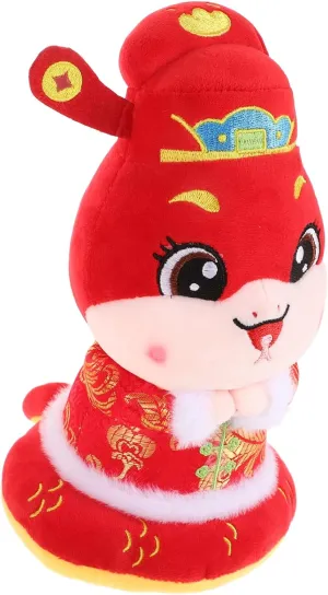 VICASKY 2025 Year of The Snake Doll Stuff Animals Tots Toys Stuffed Pig Plush Toy Snake Stuff Plush Snake Toy Stuffed Animal Snake Lunar Year Snake Snakes Plush Decor Pp Cotton Red