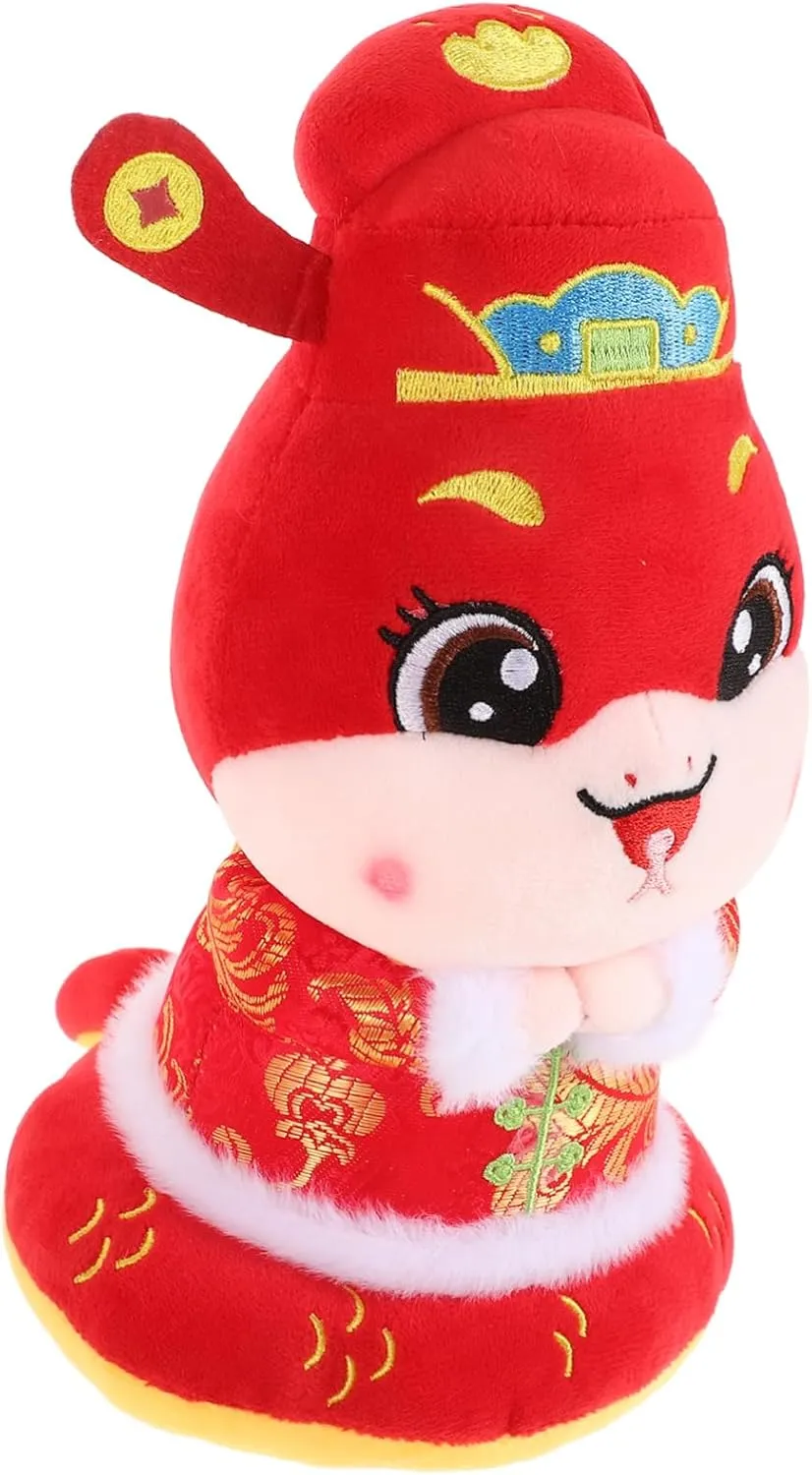 VICASKY 2025 Year of The Snake Doll Stuff Animals Tots Toys Stuffed Pig Plush Toy Snake Stuff Plush Snake Toy Stuffed Animal Snake Lunar Year Snake Snakes Plush Decor Pp Cotton Red