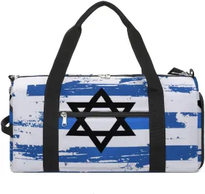 Vintage Israel Flag Gym Bag for Men Women Lightweight Duffel Bag Sports Workout Bag for Travel Yoga