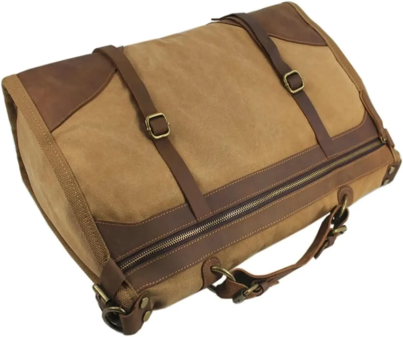 Vintage Retro Canvas Leather Men Travel Bags Luggage Bags Men Weekend Bag Overnight Duffle Bags Tote Leisure Suitable For Traveling, Business Trip, Outdoor(Grey)