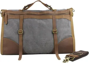 Vintage Retro Canvas Leather Men Travel Bags Luggage Bags Men Weekend Bag Overnight Duffle Bags Tote Leisure Suitable For Traveling, Business Trip, Outdoor(Grey)