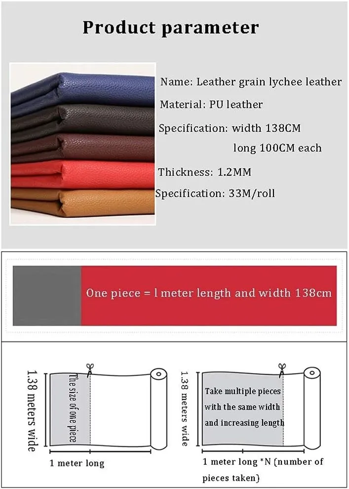 Vinyl Faux Leather Fabric Cotton Back for Hand Crafts DIY Tooling Sewing Hobby Workshop Crafting Wallet Making Square(Gold,1.38x6m)