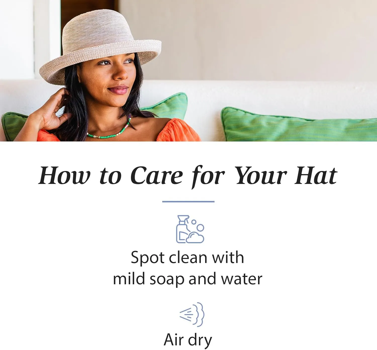 Wallaroo Hat Company Women’s Petite Victoria Sun Hat – Wide Brim, Packable, Adjustable, Breathable, Small Summer Beach Hat