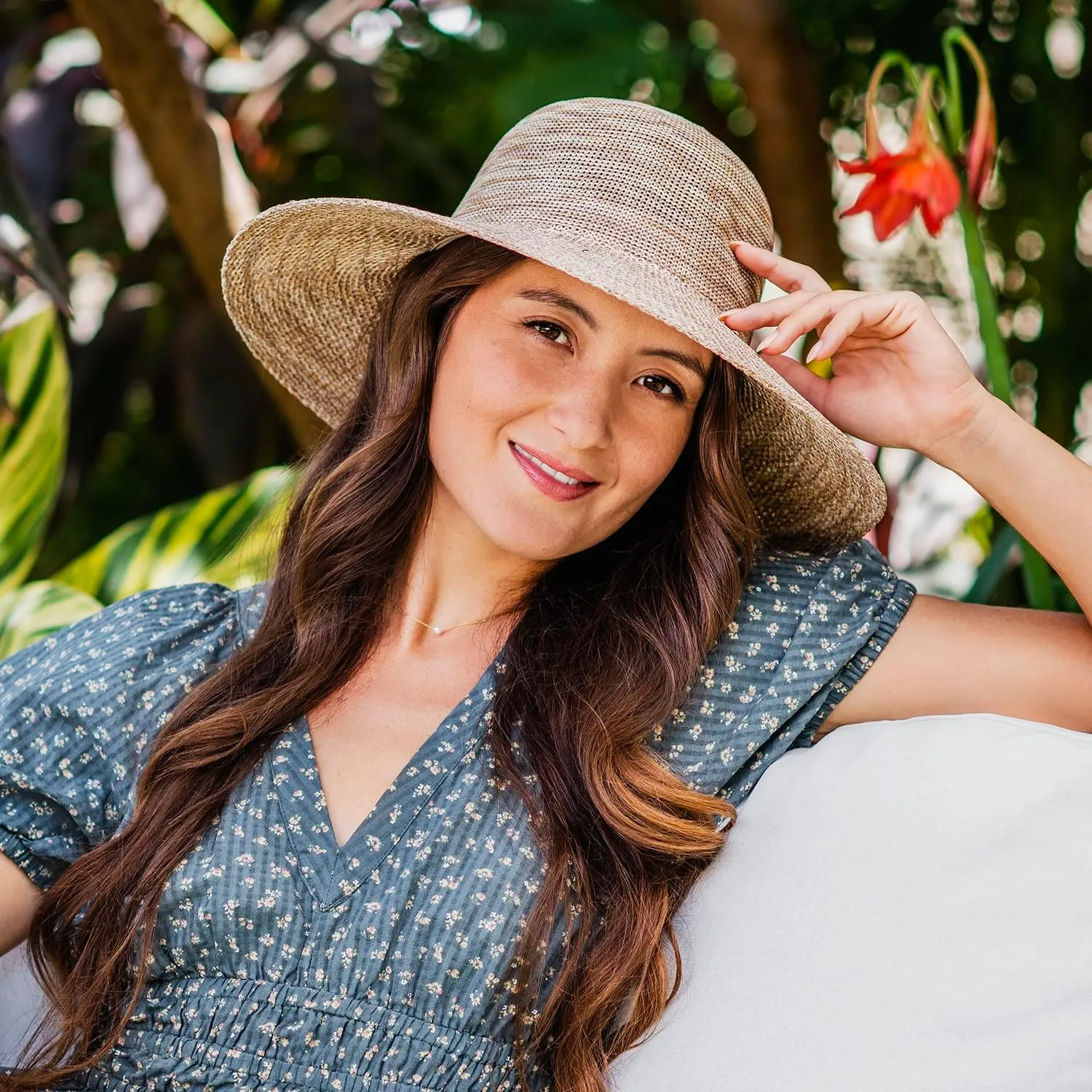Wallaroo Hat Company Women’s Victoria Diva Sun Hat – Wide Brim, Packable, Adjustable, Lightweight, Medium, Summer Beach Hat