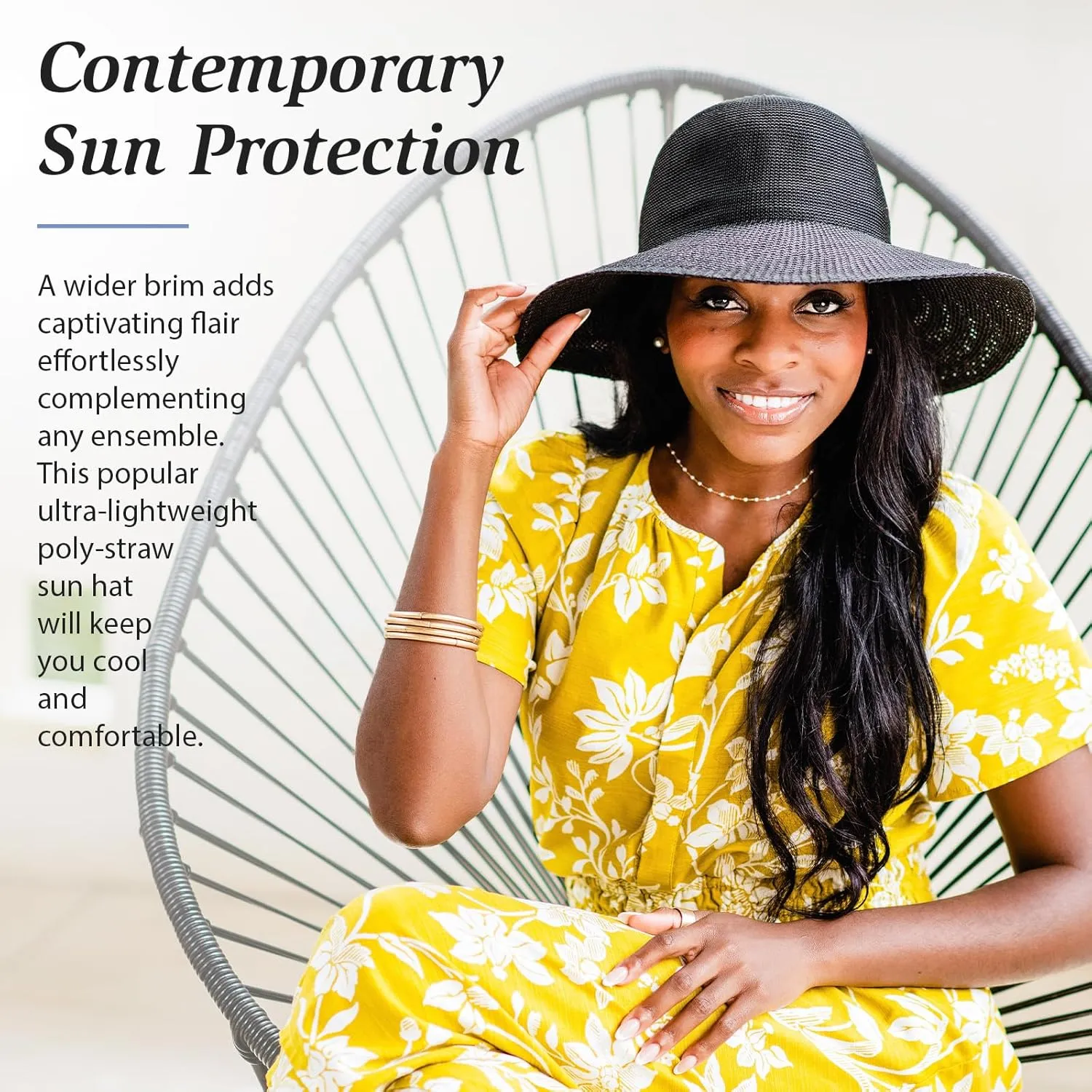 Wallaroo Hat Company Women’s Victoria Diva Sun Hat – Wide Brim, Packable, Adjustable, Lightweight, Medium, Summer Beach Hat