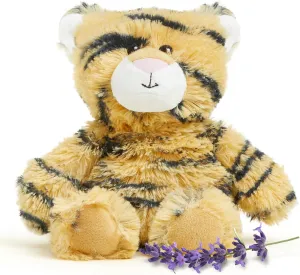 warmies Junior Microwavable & Weighted Stuffed Animals, Tiger - Heated Stuffed Animal Plushie for Warmth & Comfort - Cute Soft Plush Toys for Adults & Children (Boys, Girls, Babies & Toddlers)