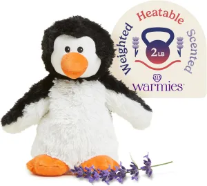 warmies Microwavable & Weighted Stuffed Animals, Penguin - Heated Stuffed Animal Plushie for Warmth & Comfort - Cute Soft Plush Toys for Adults & Children (Boys, Girls, Babies & Toddlers)