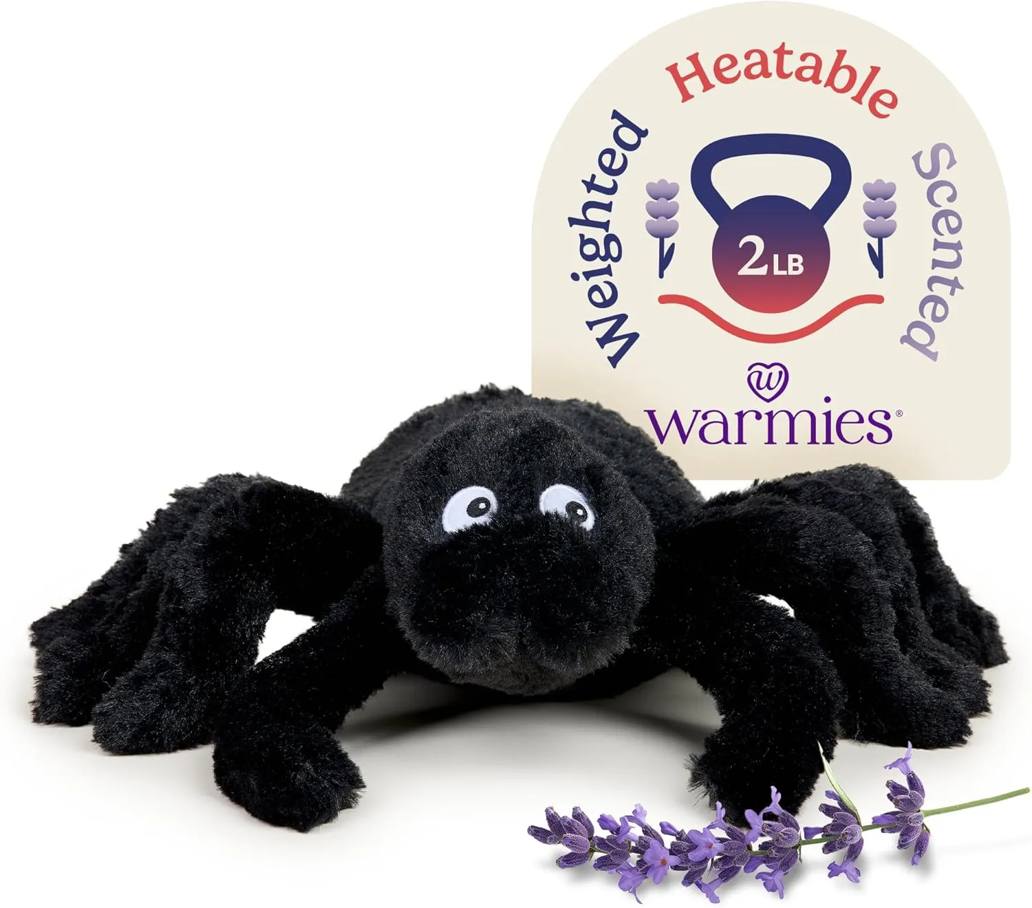 warmies Microwavable & Weighted Stuffed Animals, Spider - Heated Stuffed Animal Plushie for Warmth & Comfort - Cute Soft Plush Toys for Adults & Children (Boys, Girls, Babies & Toddlers)