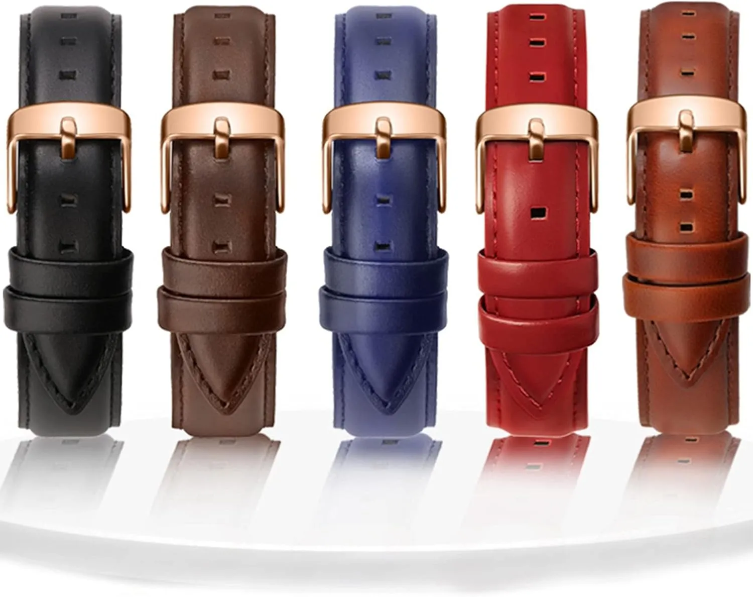 Watch Band,Genuine Leather Replacement Bands, Leat Leather Watch Band 13-20mm Leather Watch Band with Stainless Buckle