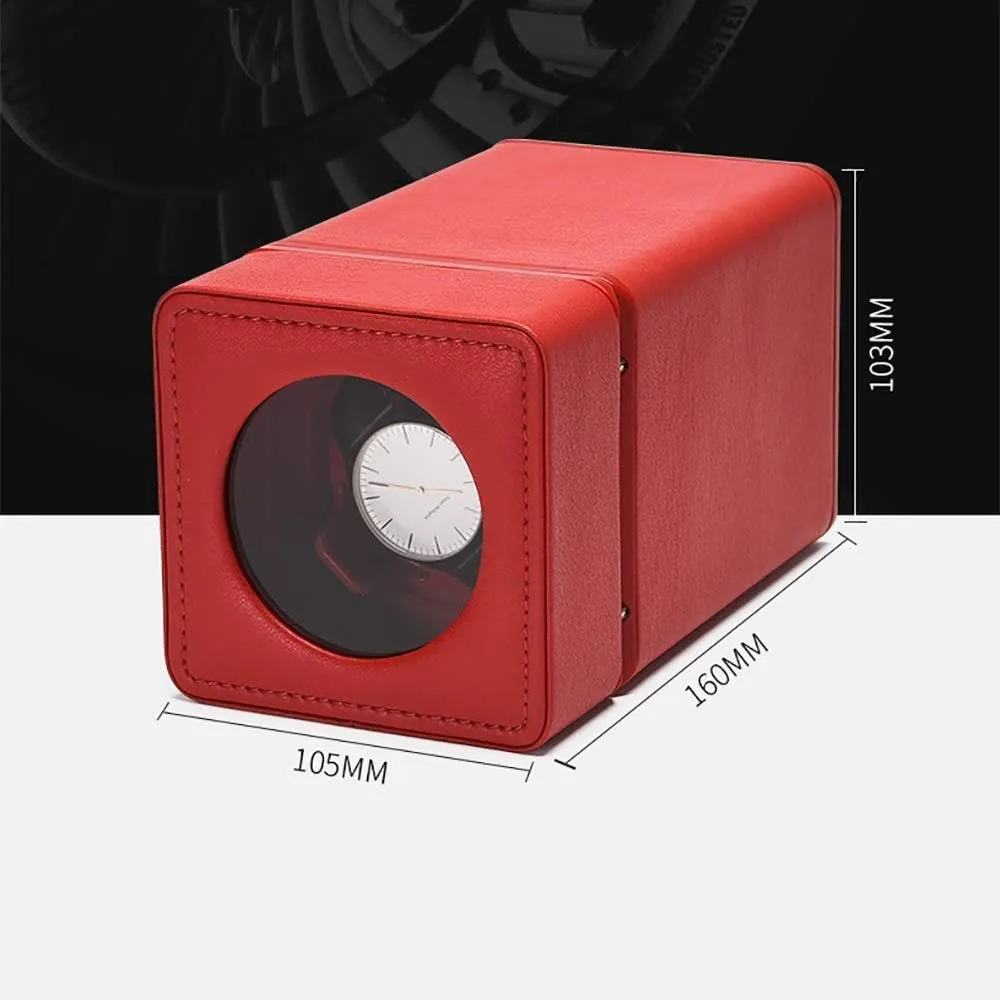 Watch Shaker, Single Watch Silent Box, Exquisite Fully Automatic Mechanical Watch Winder, Pure Color pu Leather Household Shaker, 105 * 160 * 103mm
