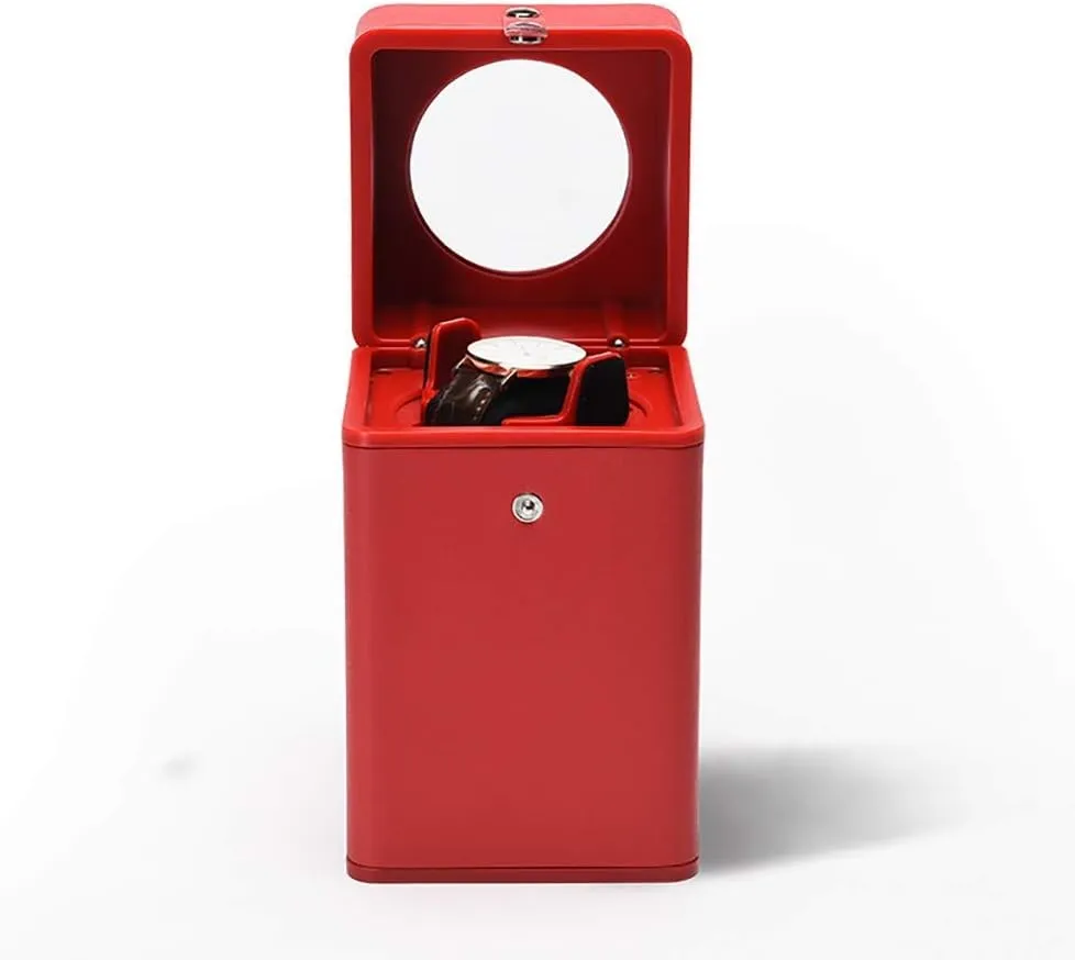 Watch Shaker, Single Watch Silent Box, Exquisite Fully Automatic Mechanical Watch Winder, Pure Color pu Leather Household Shaker, 105 * 160 * 103mm