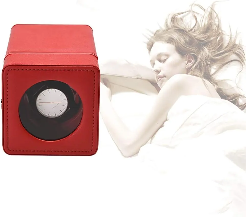 Watch Shaker, Single Watch Silent Box, Exquisite Fully Automatic Mechanical Watch Winder, Pure Color pu Leather Household Shaker, 105 * 160 * 103mm