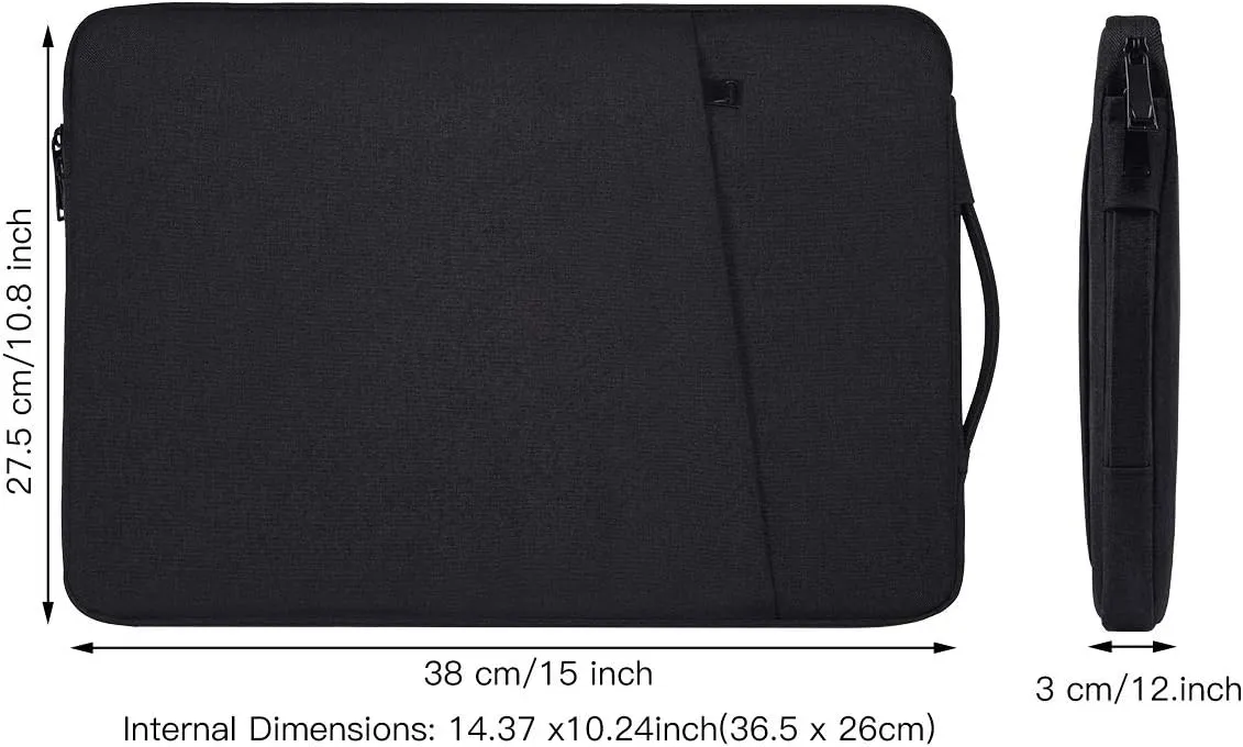 Waterproof Drawing Tablet Sleeve Case Bag for XP-Pen Deco 01 V2/ Artist12 Pro, Huion H610 Pro/ HS610 HS611, UGEE M708, Wacom One, GAOMON PD1161, Black
