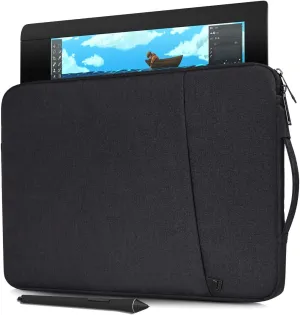 Waterproof Drawing Tablet Sleeve Case Bag for XP-Pen Deco 01 V2/ Artist12 Pro, Huion H610 Pro/ HS610 HS611, UGEE M708, Wacom One, GAOMON PD1161, Black