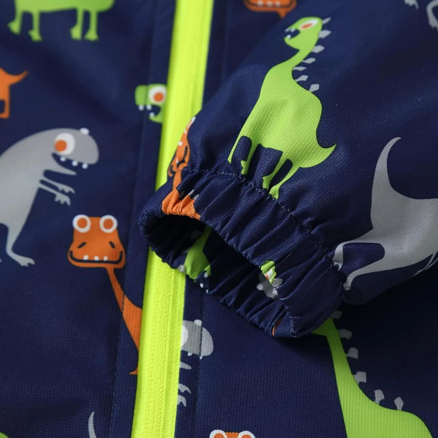 Waterproof Hooded Jacket for Boys Girls,Kids Raincoats Outdoor Windbreaker Dinosaur Rain Jacket