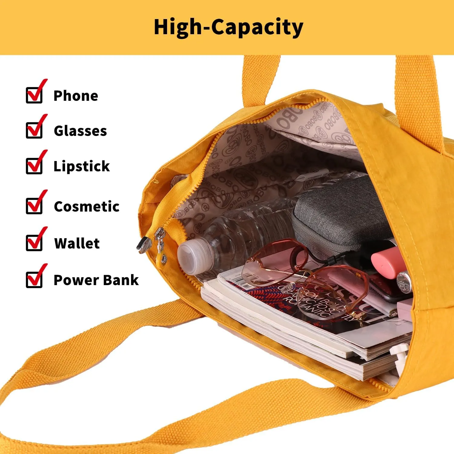 Waterproof Tote Bag for Women Work Travel Shoulder Purse with Zipper Lightweight 15.6 Inch Computer Briefcase Bag