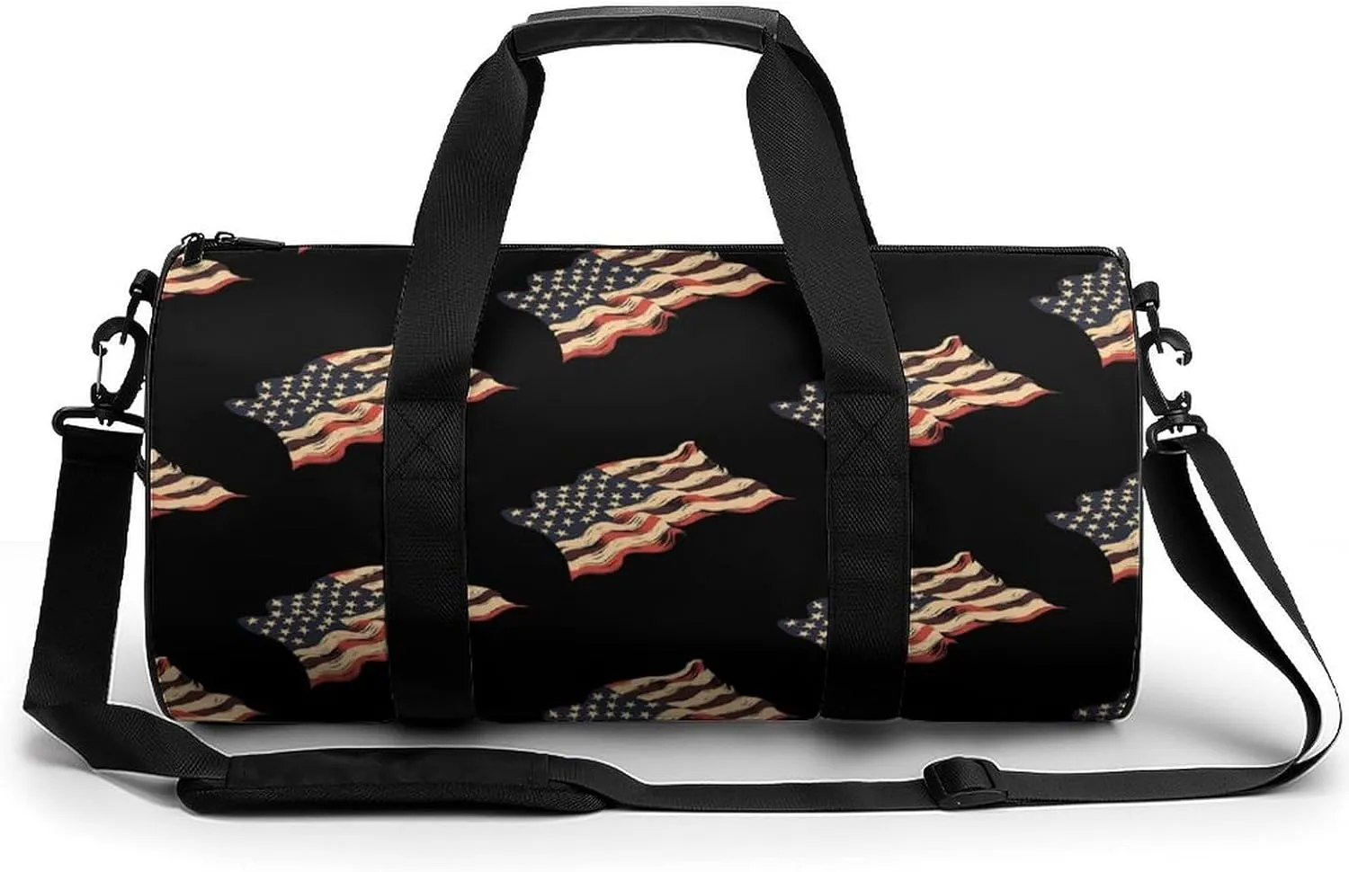 Waving A.merican Flag U.S.A Gym Bag for Men Women Duffle Bags Travel Tote