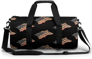 Waving A.merican Flag U.S.A Gym Bag for Men Women Duffle Bags Travel Tote