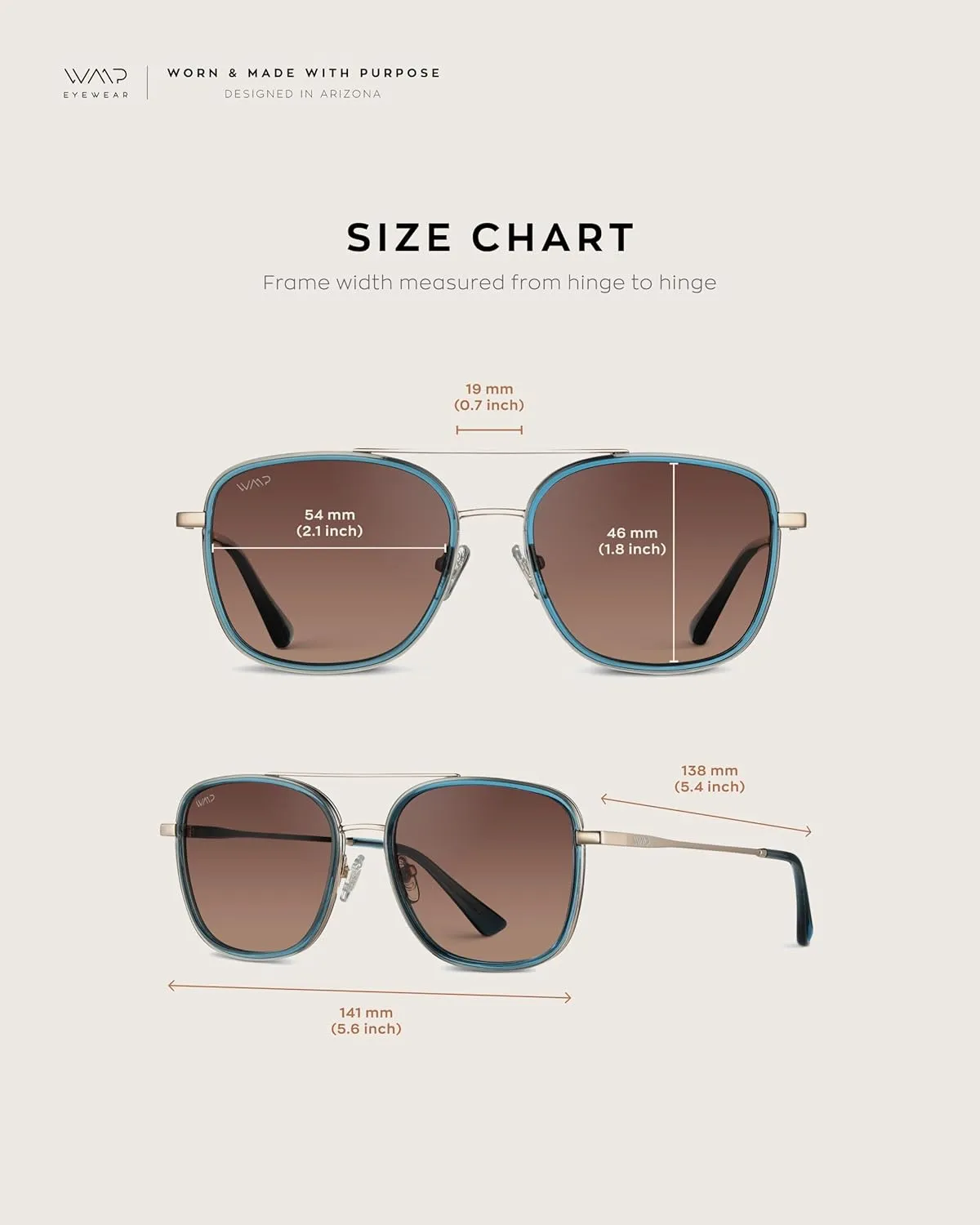WearMe Pro - Women’s Polarized Square Sunglasses: Modern Square Aviator with Double Bridge Vintage Aesthetics