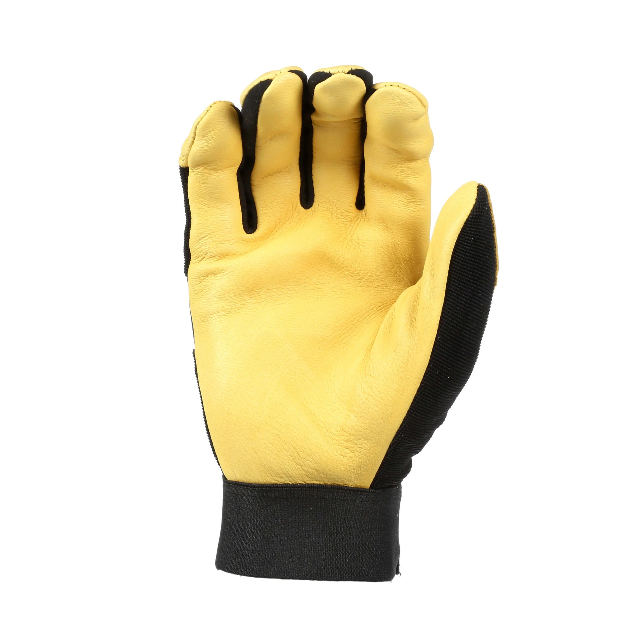 Wells Lamont Men's Deerskin Leather Palm Hybrid Stretch Spandex Work Gloves