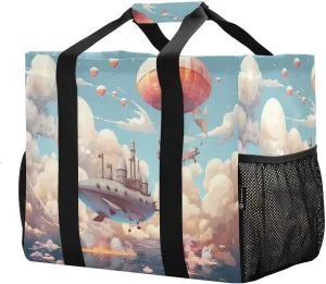 Whales Foldable Travel Duffel Bag for Men Women Waterproof Weekender Overnight Carry On Tote Bag with Comfortable Handle Sports Gym Bag for Airplane Business Trips Sport Hospital
