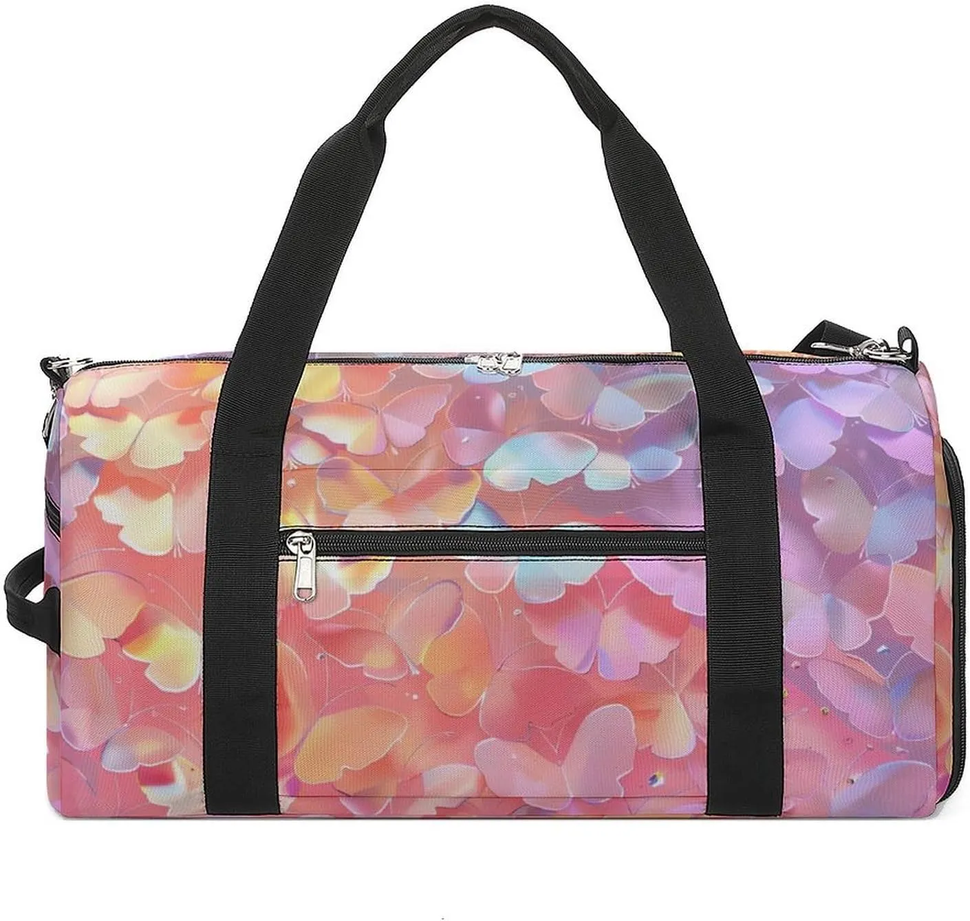 Whimsical Butterfly Printed Sports Gym Bag for Men Women Travel Duffel Bag with Shoulder Strap