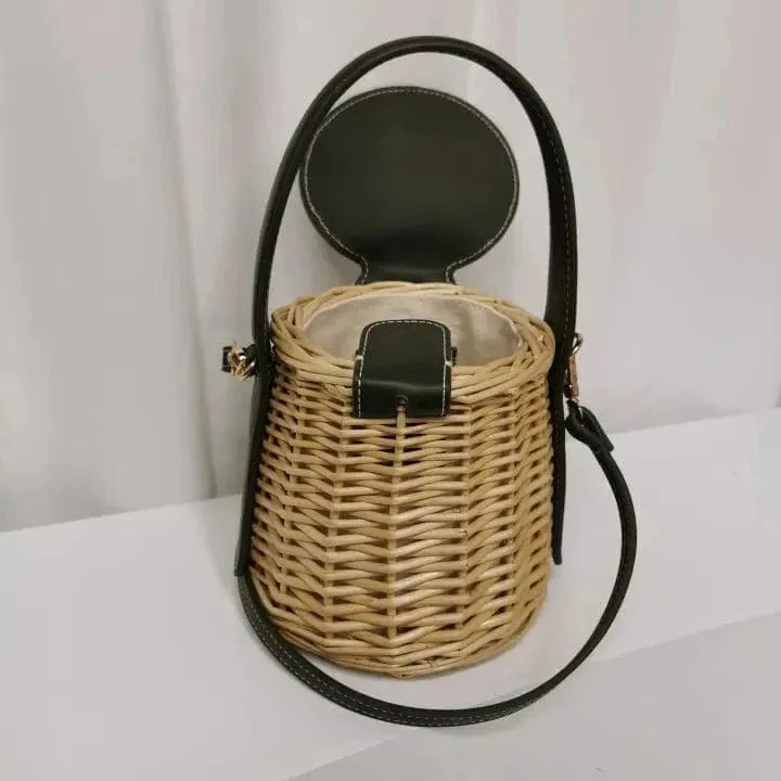 Wicker Bucket Bag