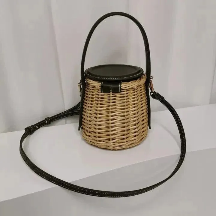 Wicker Bucket Bag