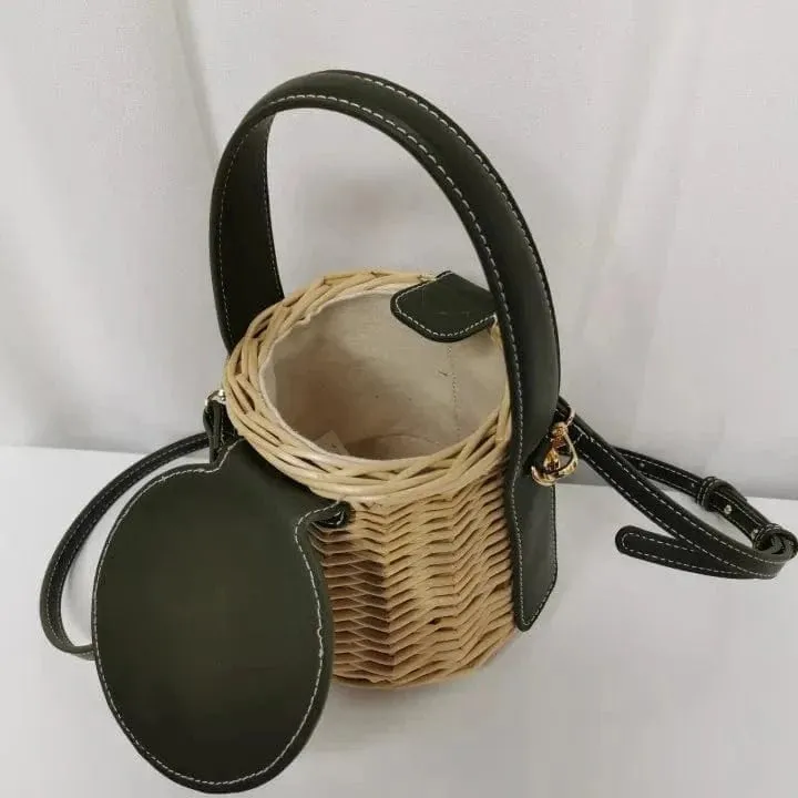 Wicker Bucket Bag