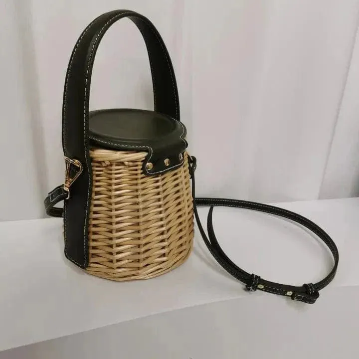 Wicker Bucket Bag