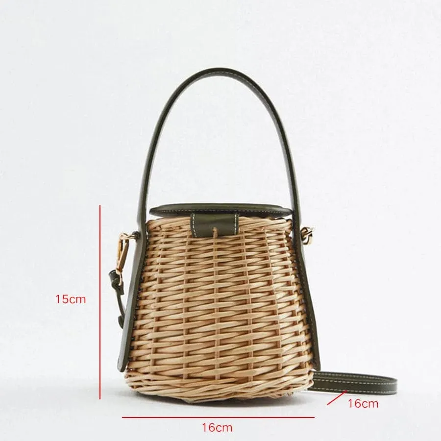 Wicker Bucket Bag