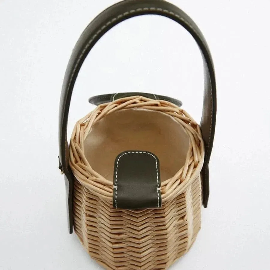 Wicker Bucket Bag
