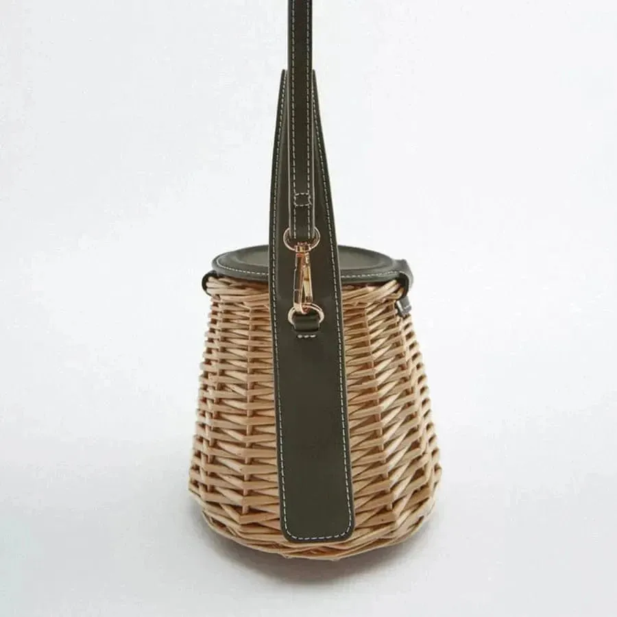 Wicker Bucket Bag
