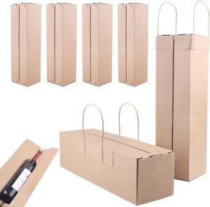Wine Shipping Box with Honeycomb Protective Case, Reusable Wine Bottle Protector Sleeves All-in-One Shipping Packaging for Transportation, Reusable, Impact-Resistant 6 Set
